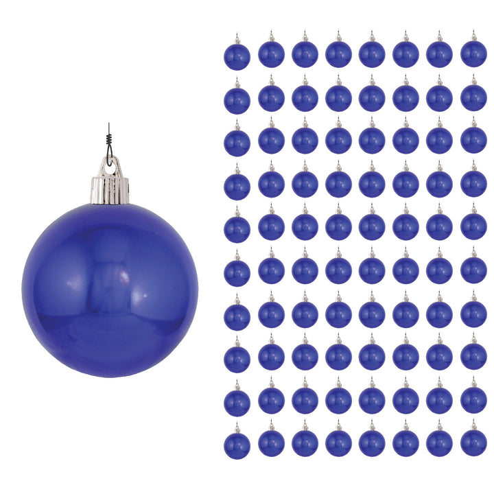 3 1/4" (80mm) Commercial Pre-Wired Shatterproof Ball Ornament, Vivacious Purple, Case, 80 Pieces