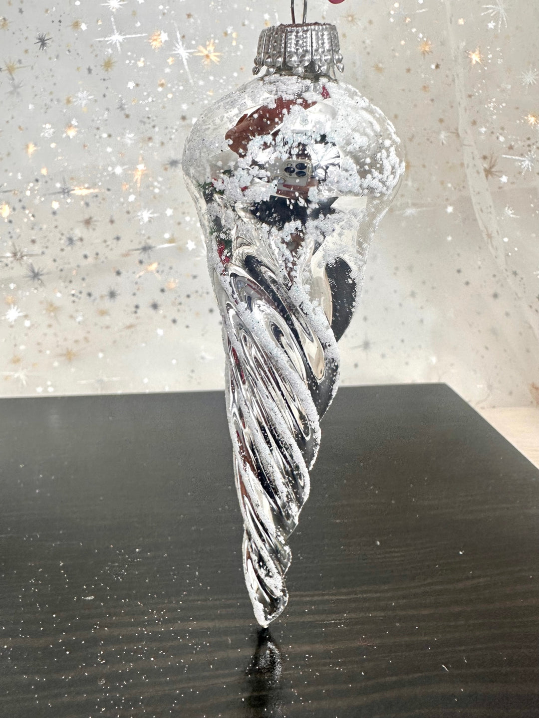 6" (150mm) Bright Silver Twisted Icicle Figurine Ornaments, 3/Box, 12/Case, 36 Pieces