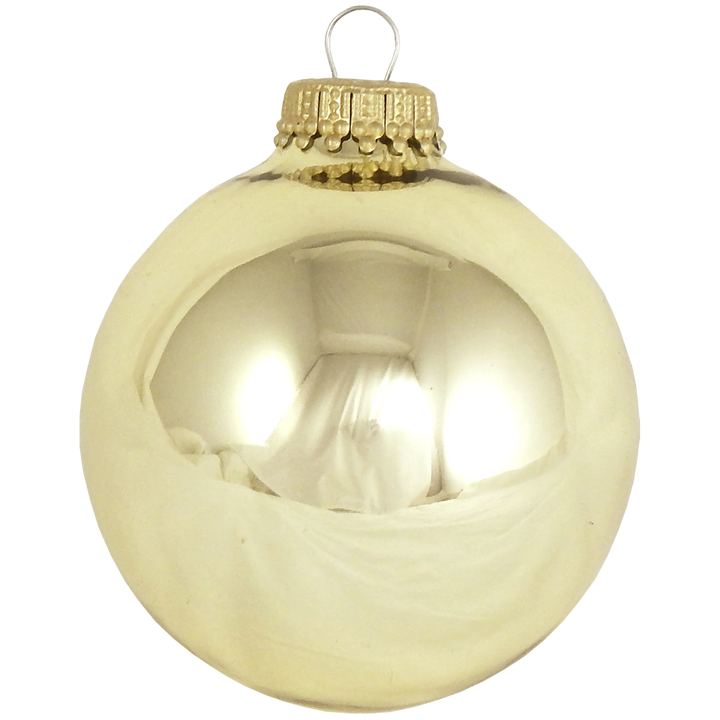 2 5/8" (67mm) Red and Gold Glass Ball Variety Set Decorated with Nativity Scene, 12/Box, 12/Case, 144 Pieces