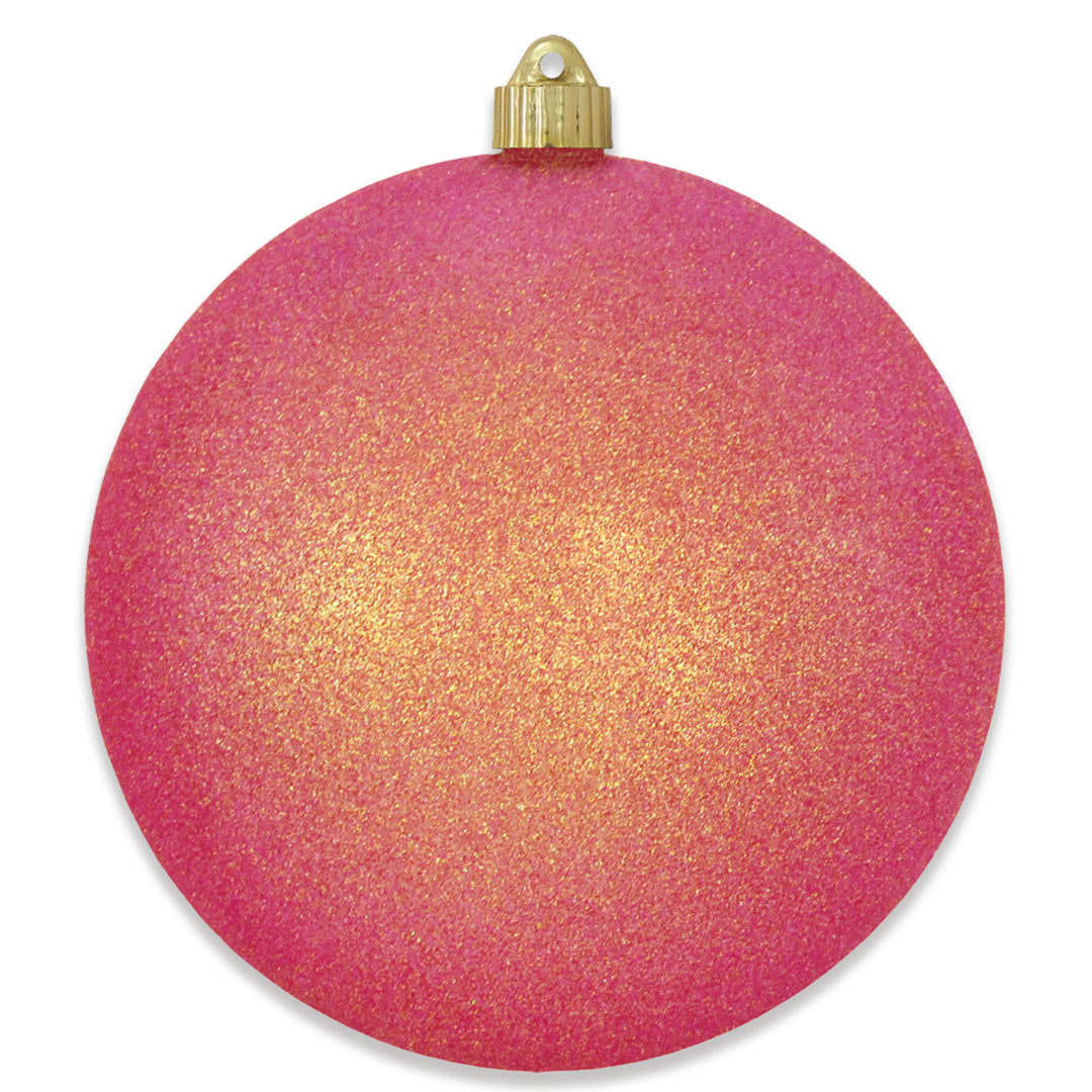 8" (200mm) Giant Commercial Shatterproof Ball Ornament, Fire Glitter, Case, 6 Pieces