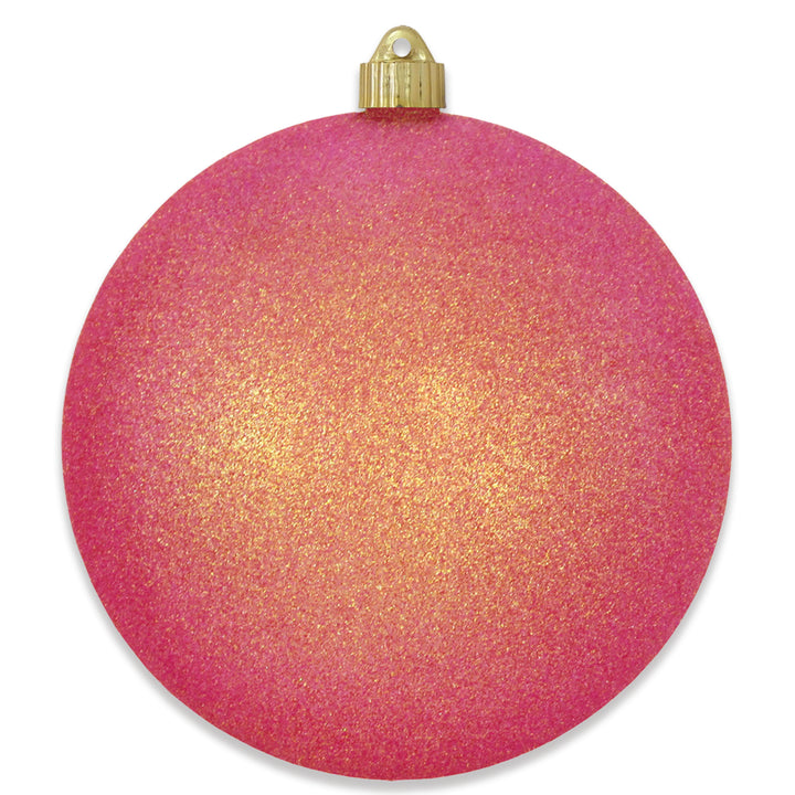 8" (200mm) Giant Commercial Shatterproof Ball Ornament, Fire Glitter, Case, 6 Pieces