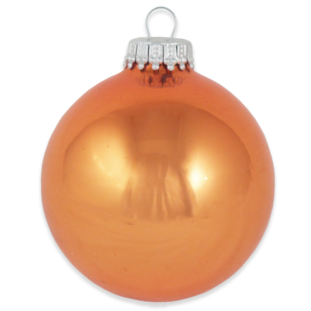 2 5/8" (67mm) Ball Ornaments, Silver Caps, Orange Crush, 8/Box, 12/Case, 96 Pieces
