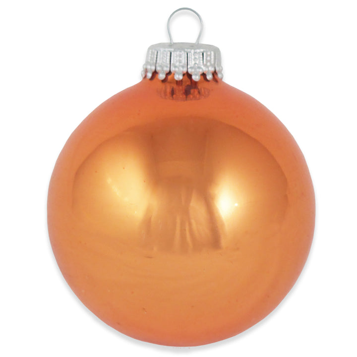 2 5/8" (67mm) Ball Ornaments, Silver Caps, Orange Crush, 8/Box, 12/Case, 96 Pieces