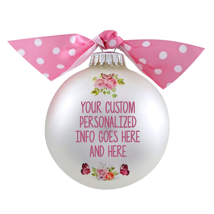 3 1/4" (80mm) Personalizable Hugs Specialty Gift Ornaments, Baby Girl Koala, Silver Pearl, 1/Box, 12/Case, 12 Pieces