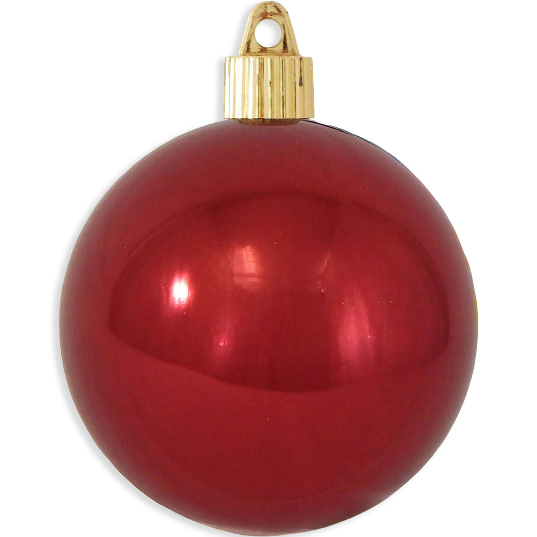 3 1/4" (80mm) Shatterproof Christmas Ball Ornaments, Sonic Red, Case, 8 Piece Bags x 10 Bags, 80 Pieces