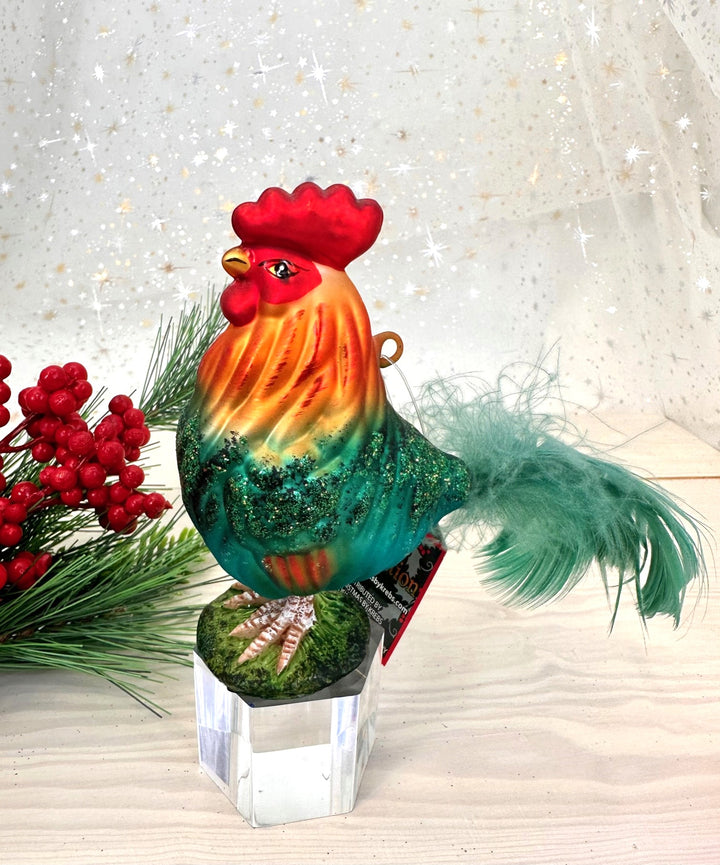 3 1/2" (90mm) Rooster Figurine Ornaments, 1/Box, 6/Case, 6 Pieces