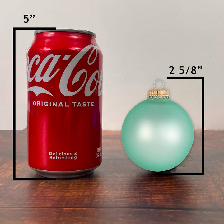 2 5/8" (67mm) Ball Ornaments, Gold Caps, Mermaid Velvet, 8/Box, 12/Case, 96 Pieces