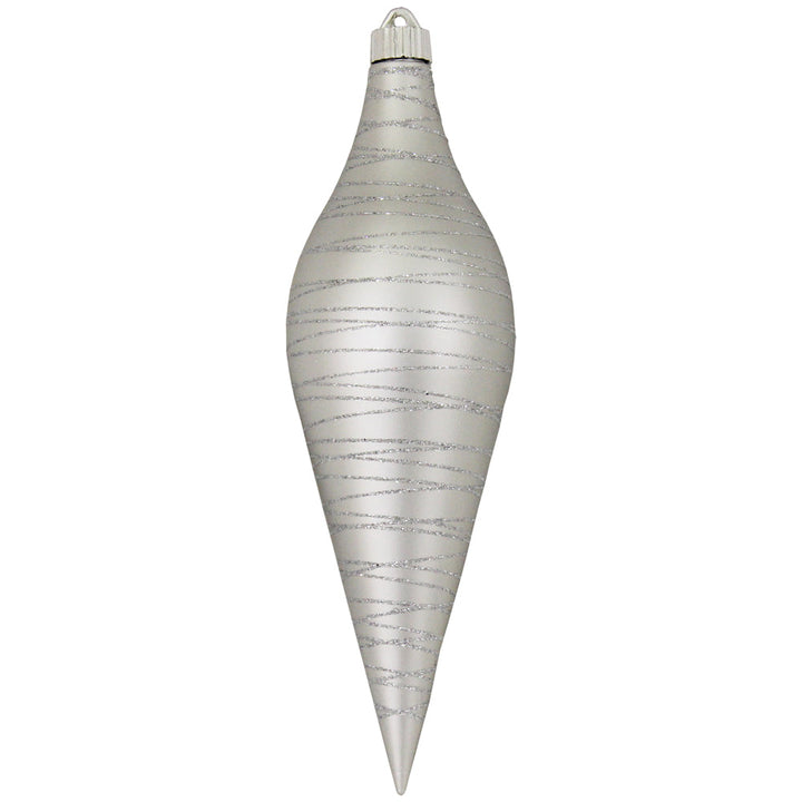12 2/3" (320mm) Large Commercial Shatterproof Drop Ornaments, Dove Gray, Case, 12 Pieces