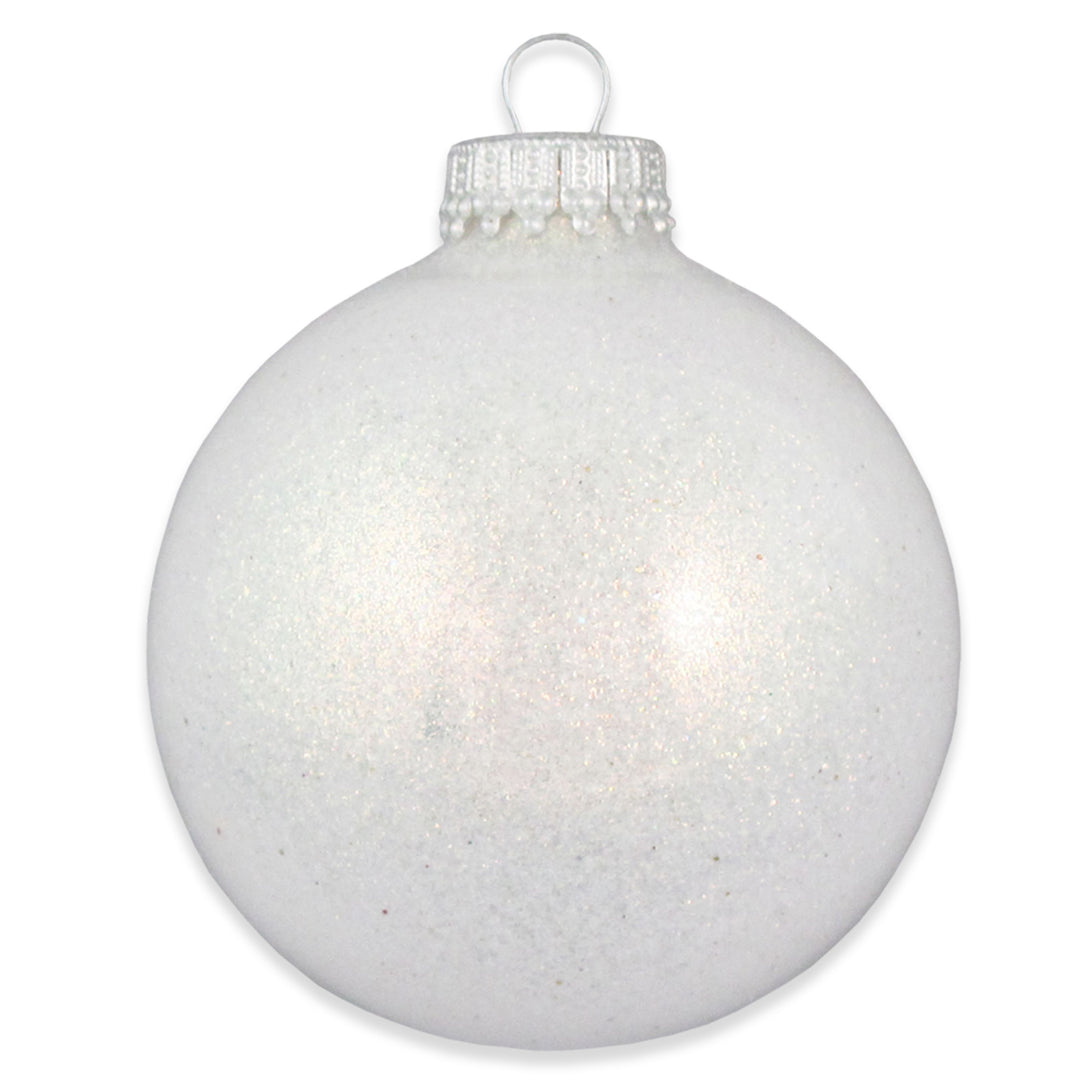 2 5/8" (67mm) Ball Ornaments, Red/Snow Sparkle with White / Gold Basic Flakes Variety Set, 12/Box, 12/Case, 144 Pieces