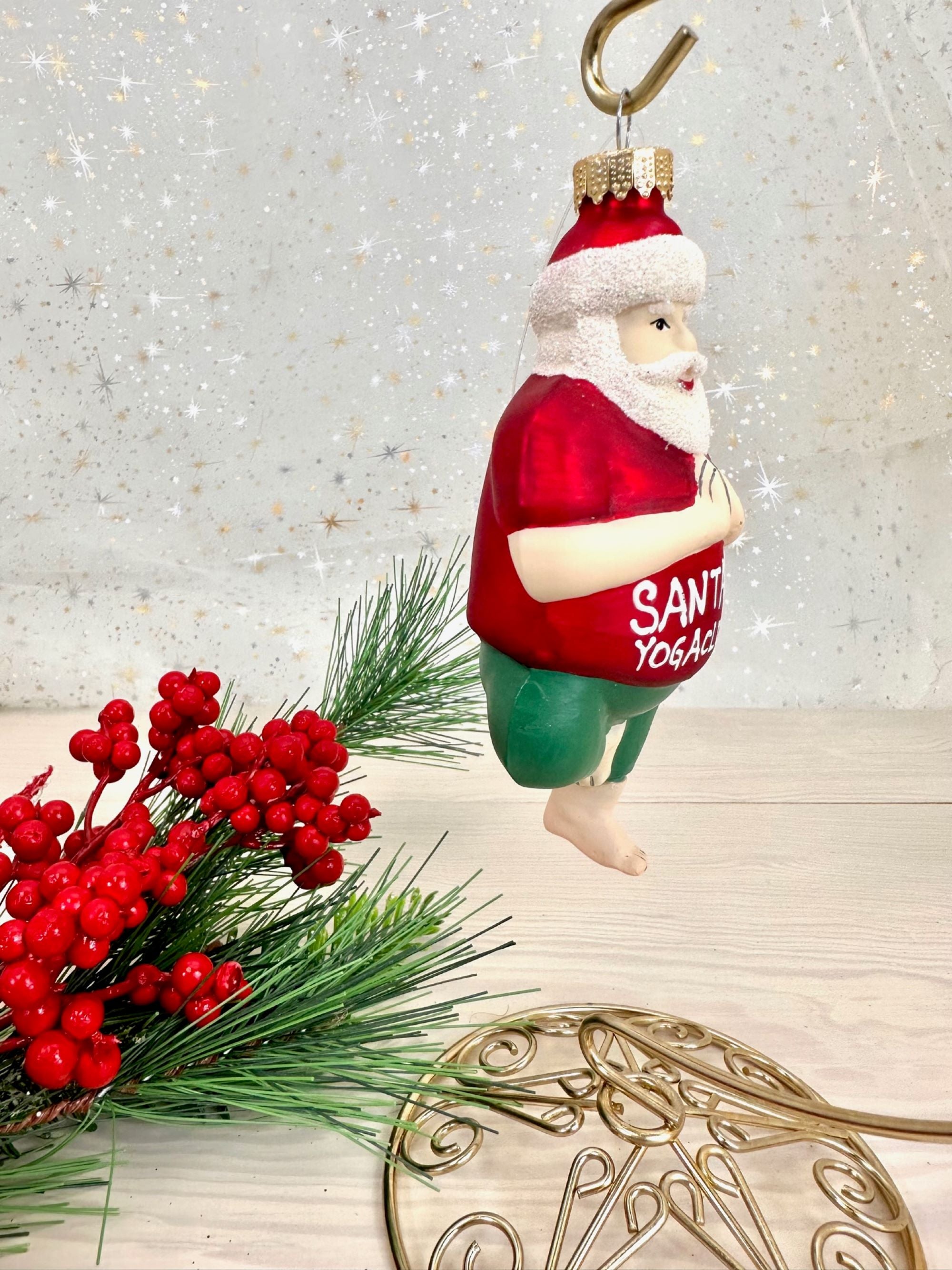 Yoga Santa Standing Figurine Ornaments, 1/Box, 6/Case, 6 Pieces