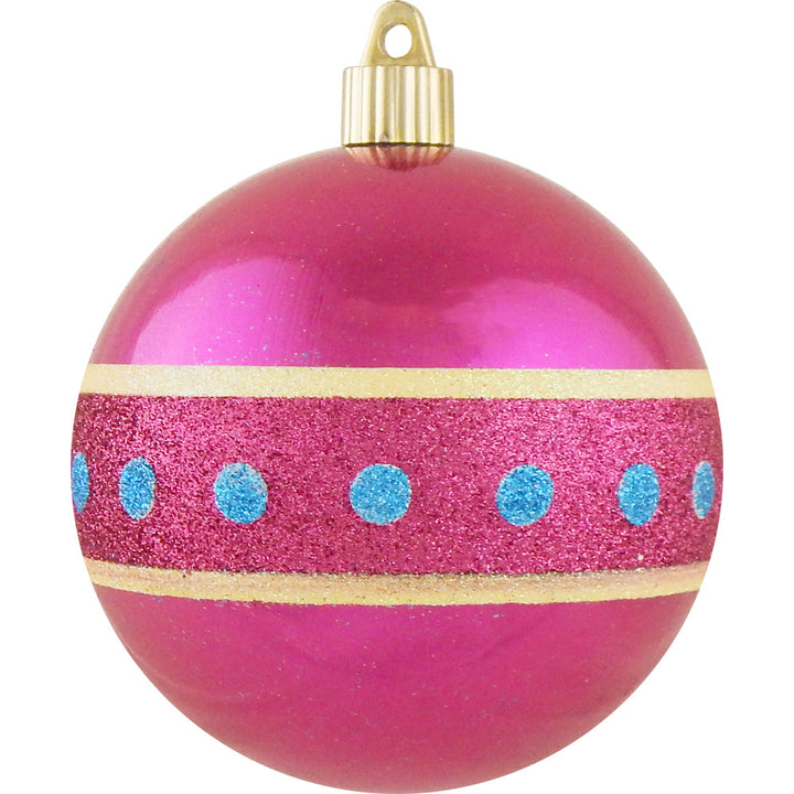 4" (100mm) Large Commercial Shatterproof Ball Ornament, Tutti Frutti, Case, 24 Pieces