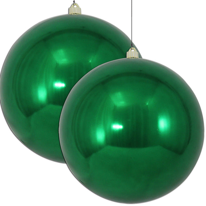 12" (300mm) Giant Commercial Pre Wired Shatterproof Ball Ornament, Blarney Green, Case, 2 Pieces