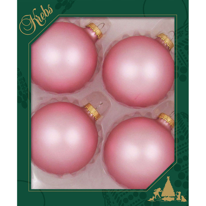 3 1/4" (80mm) Glass Ball Ornament, Tickled Pink, 4/Box, 12/Case, 48 Pieces