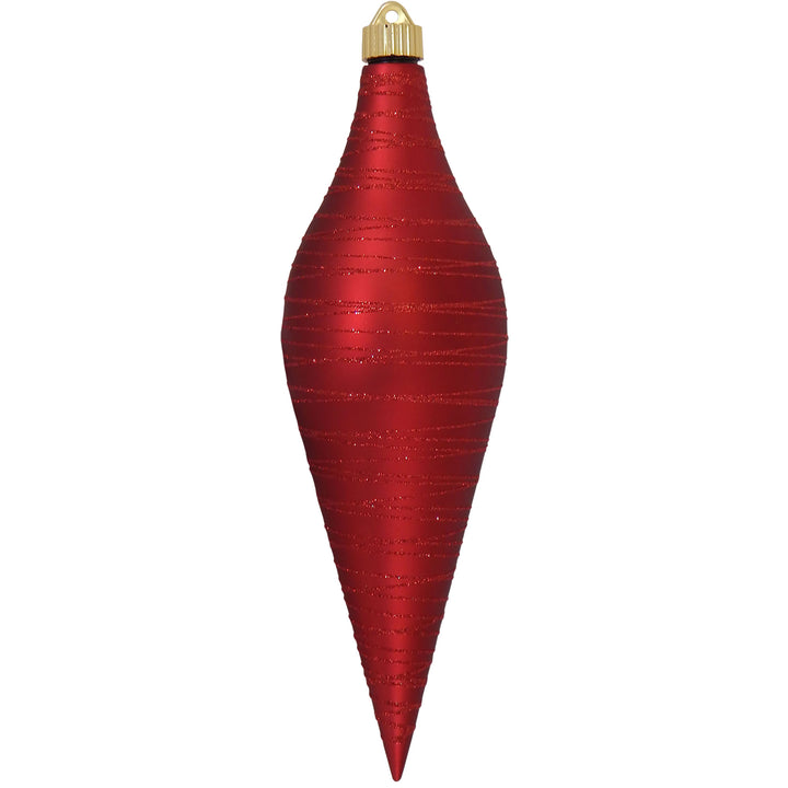 12 2/3" (320mm) Large Commercial Shatterproof Drop Ornaments, Red Alert, Case, 12 Pieces