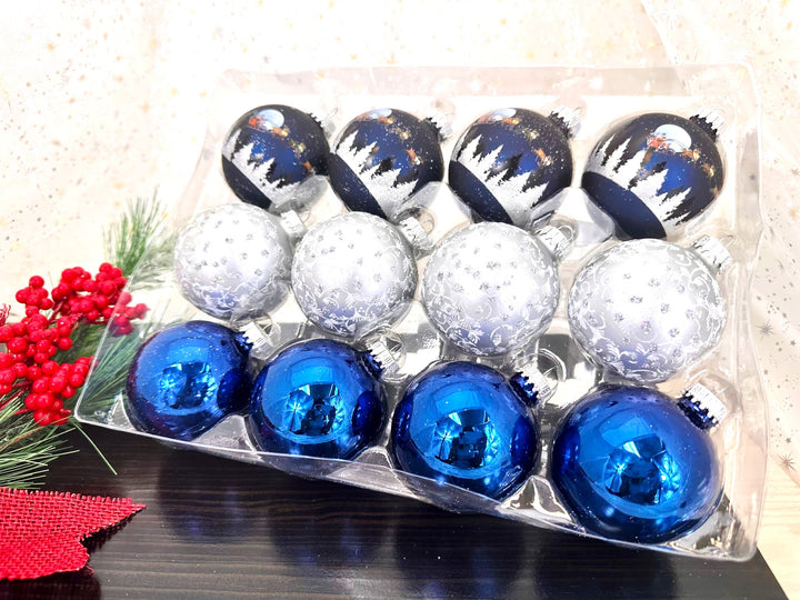 2 5/8" (67mm) Ball Ornaments, Alpine Spirit Variety Set, 12/Box, 12/Case, 144 Pieces