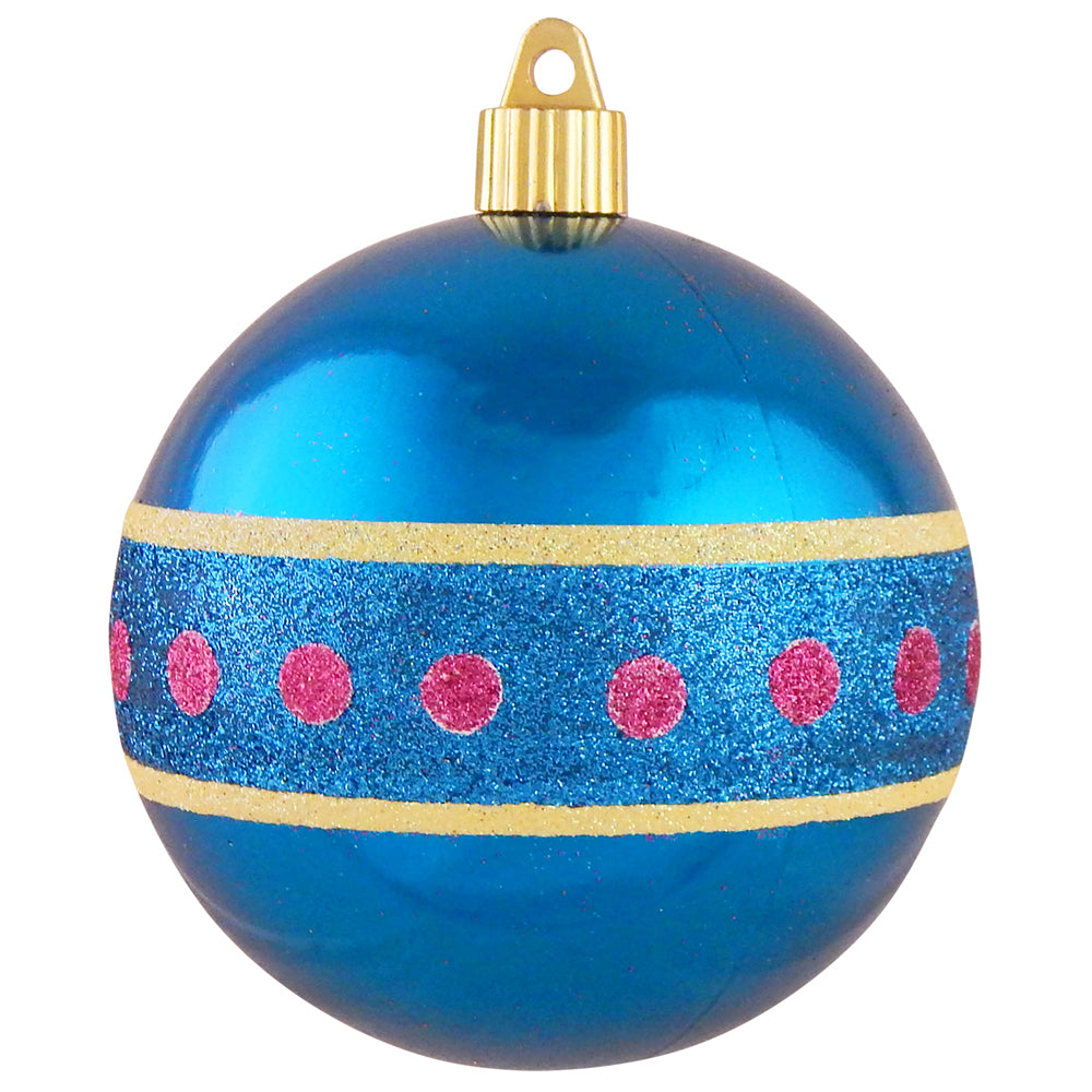 4" (100mm) Large Commercial Shatterproof Ball Ornament, Balmy Seas, Case, 24 Pieces