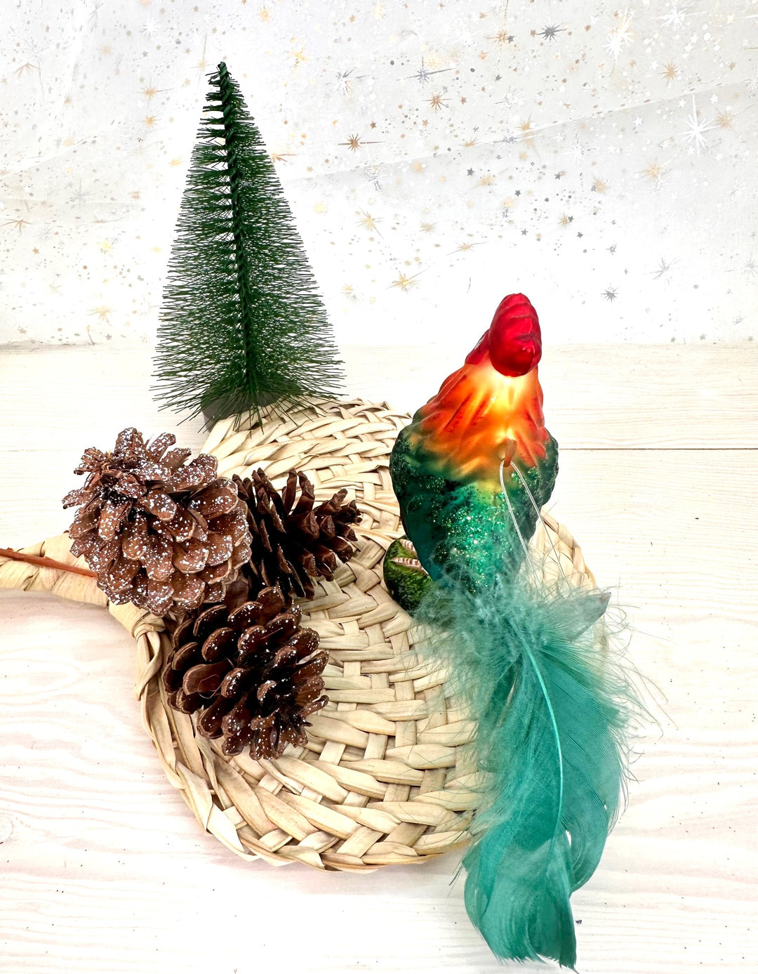 3 1/2" (90mm) Rooster Figurine Ornaments, 1/Box, 6/Case, 6 Pieces