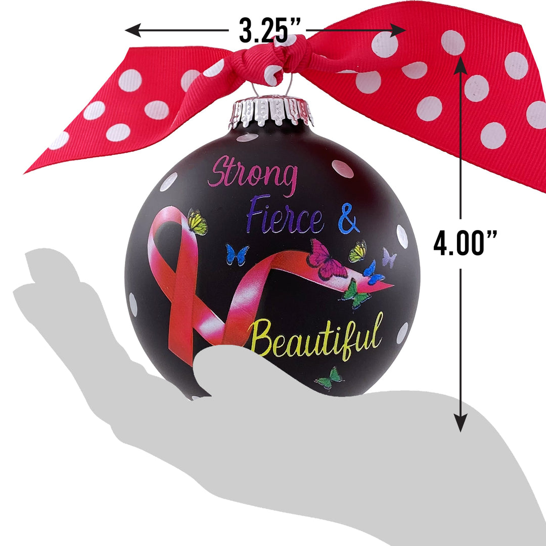 3 1/4" (80mm) Personalizable Hugs Specialty Gift Ornaments, Breast Cancer Awareness, Ebony Black. 1/Box, 12/Case, 12 Pieces