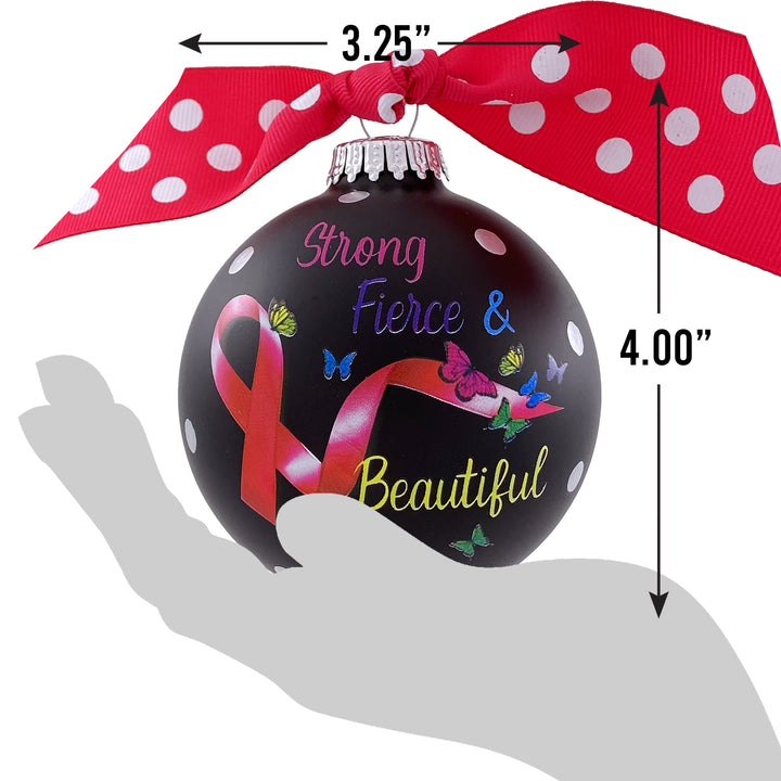 3 1/4" (80mm) Personalizable Hugs Specialty Gift Ornaments, Breast Cancer Awareness, Ebony Black. 1/Box, 12/Case, 12 Pieces