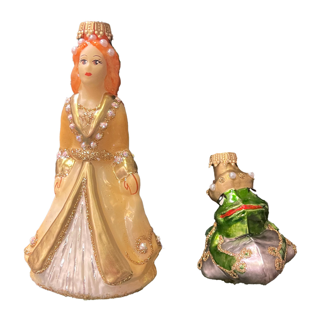 2.5" and 4.6" The Frog Prince & Princess, Gold/ Green Figurine Ornaments, 2/Box, 8/Case, 16 Pieces