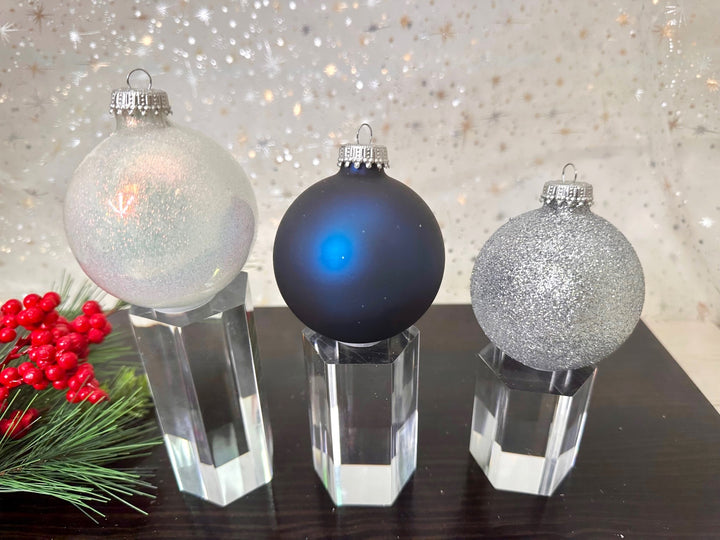 2 5/8" (67mm) Glass Ball Ornament Solid Color Variety Set, Hanukkah, 12/Box, 12/Case, 144 Pieces