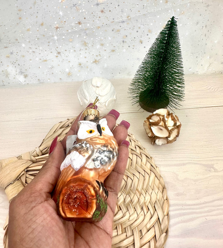 4 1/2" (114mm) Owl Glass Figurine Ornaments, 1/Box, 6/Case, 6 Pieces