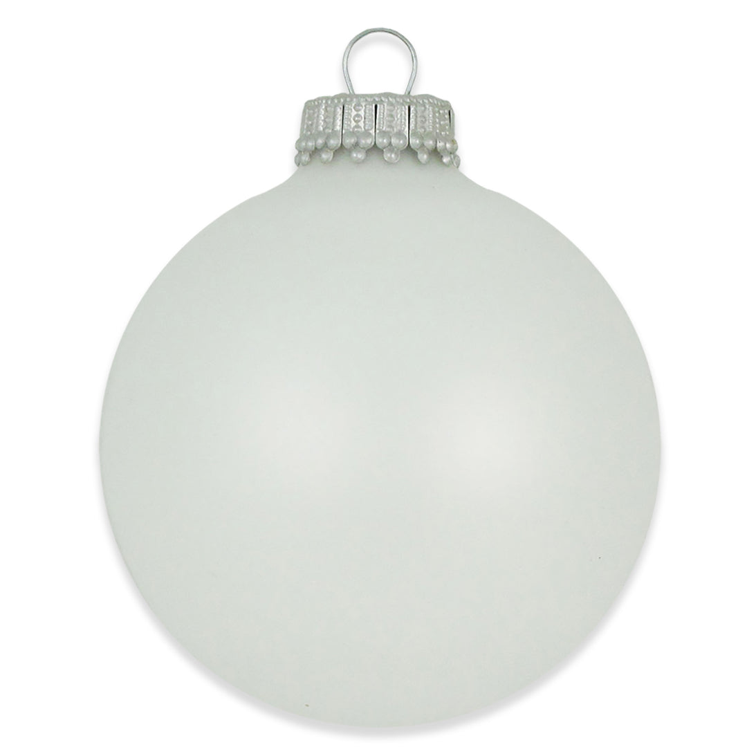 2 5/8" (67mm) Ball Ornaments, Silver/White with White Lace and Silver Sparkles Variety Set, 12/Box, 12/Case, 144 Pieces