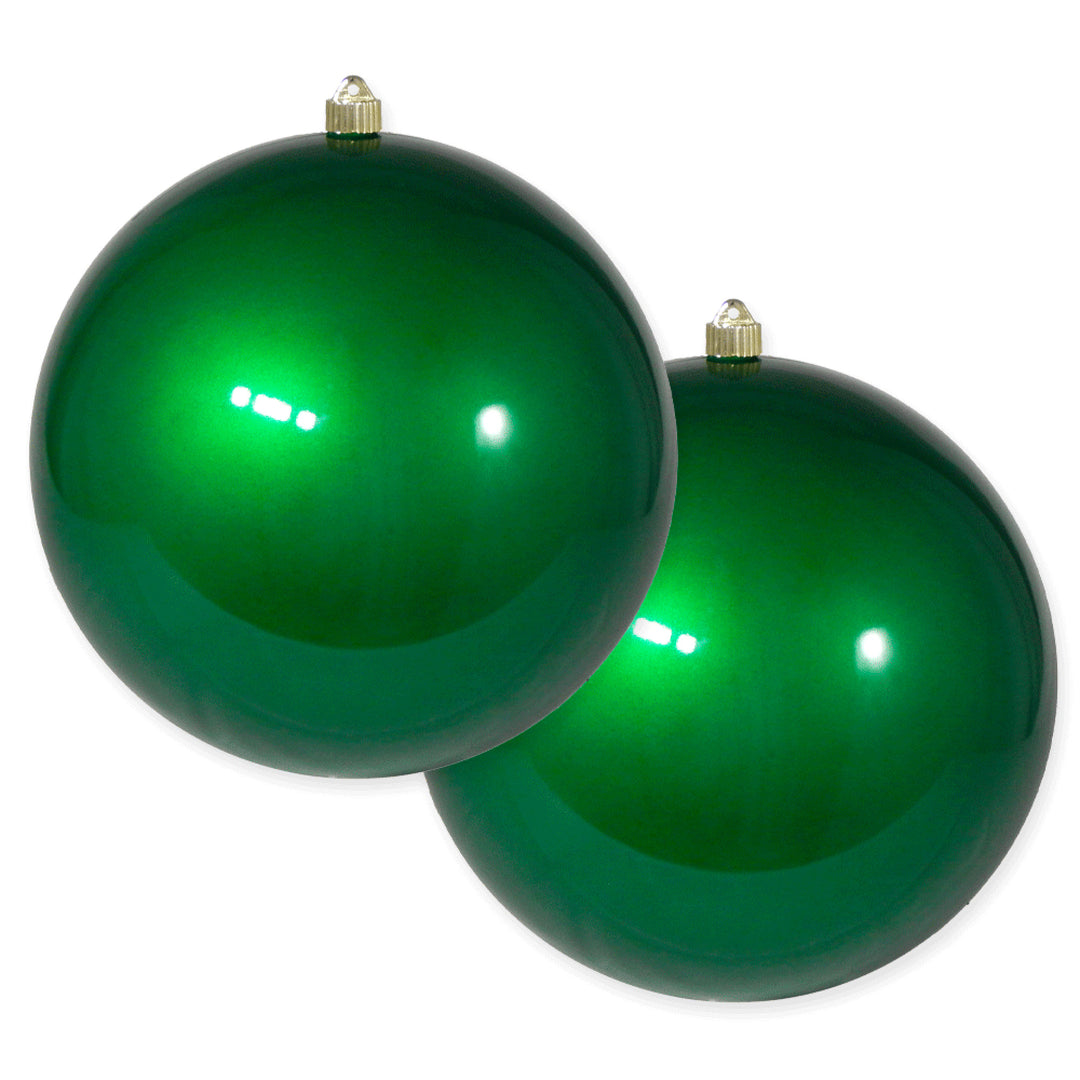 12" (300mm) Giant Commercial Shatterproof Ball Ornament, Candy Green, Case, 2 Pieces