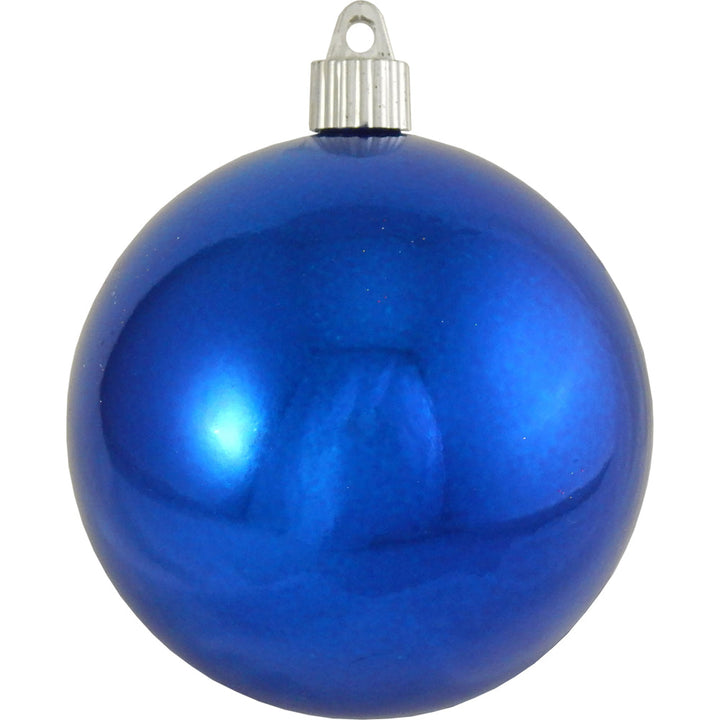 4" (100mm) Large Commercial Pre-Wired Shatterproof Ball Ornament, Azure Blue, Case, 48 Pieces