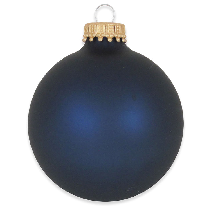 2 5/8" (67mm) Ball Ornaments, Gold Caps, Midnight Haze, 8/Box, 12/Case, 96 Pieces