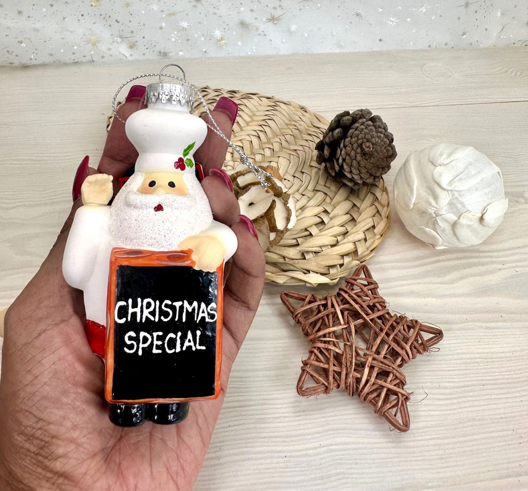 4" (100mm) Chef with Blackboard Figurine Ornaments, 1/Box, 6/Case, 6 Pieces