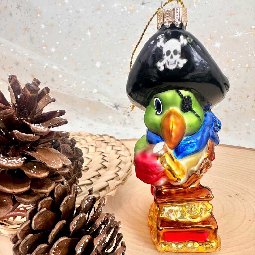 4 3/4" (95mm) Pirate Parrot Figurine Ornaments, 1/Box, 6/Case, 6 Pieces