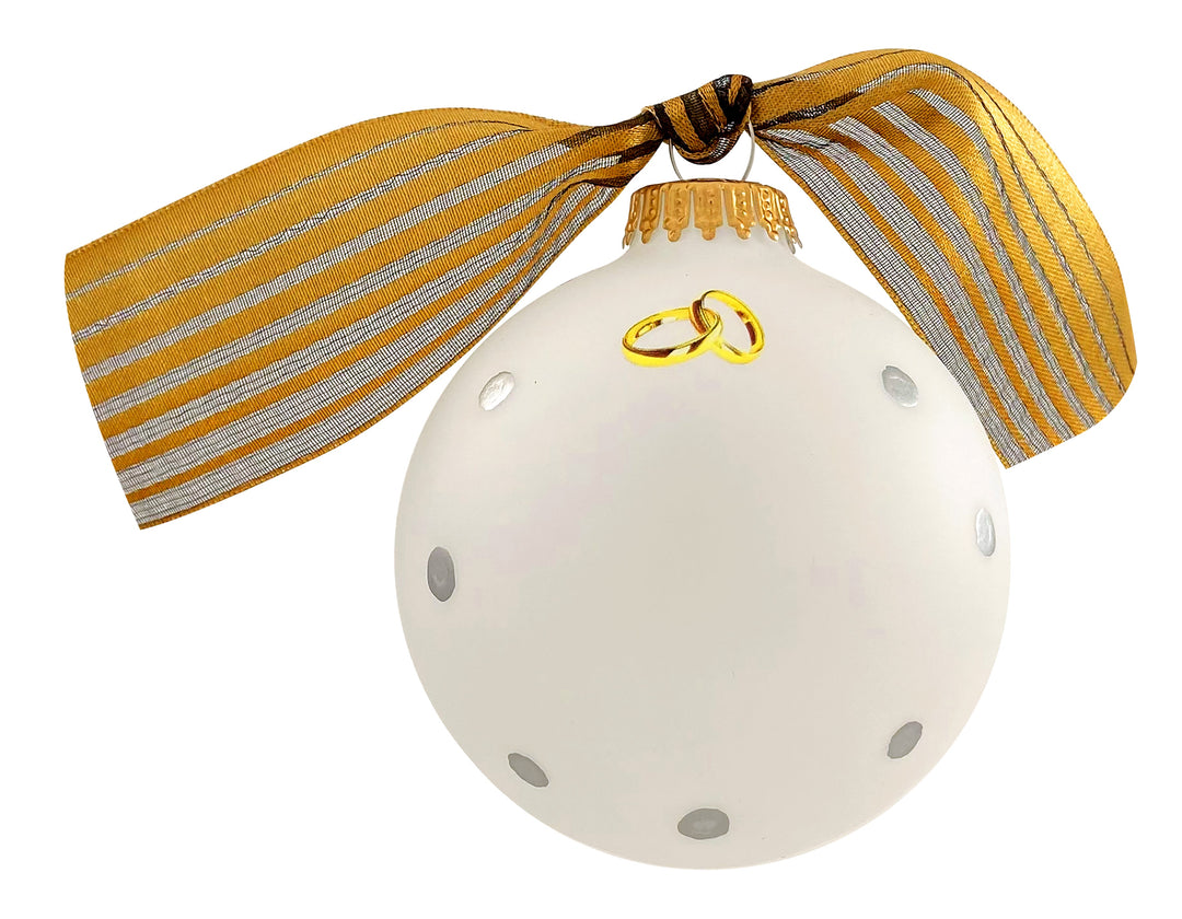 3 1/4" (80mm) Personalizable Hugs Specialty Gift Ornaments, Mr. & Mrs. Wedding Couple Design, Frost White, 1/Box, 12/Case, 12 Pieces