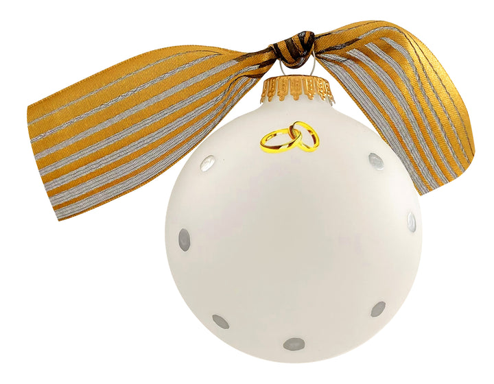 3 1/4" (80mm) Personalizable Hugs Specialty Gift Ornaments, Mr. & Mrs. Wedding Couple Design, Frost White, 1/Box, 12/Case, 12 Pieces