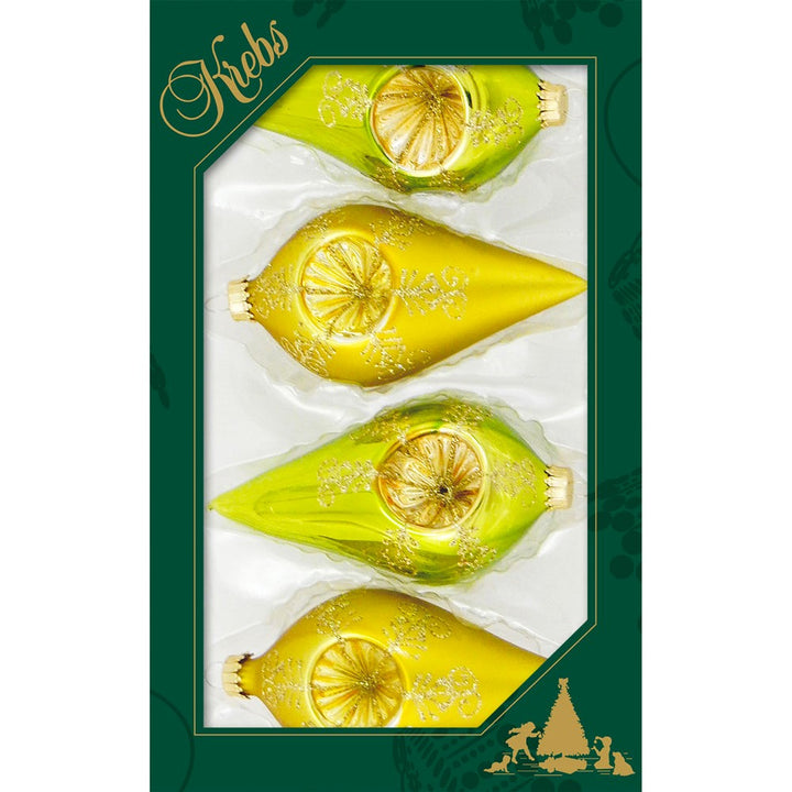 4" (100mm) Glass Finials, Green Multi, 12/Box, 4/Case, 48 Pieces