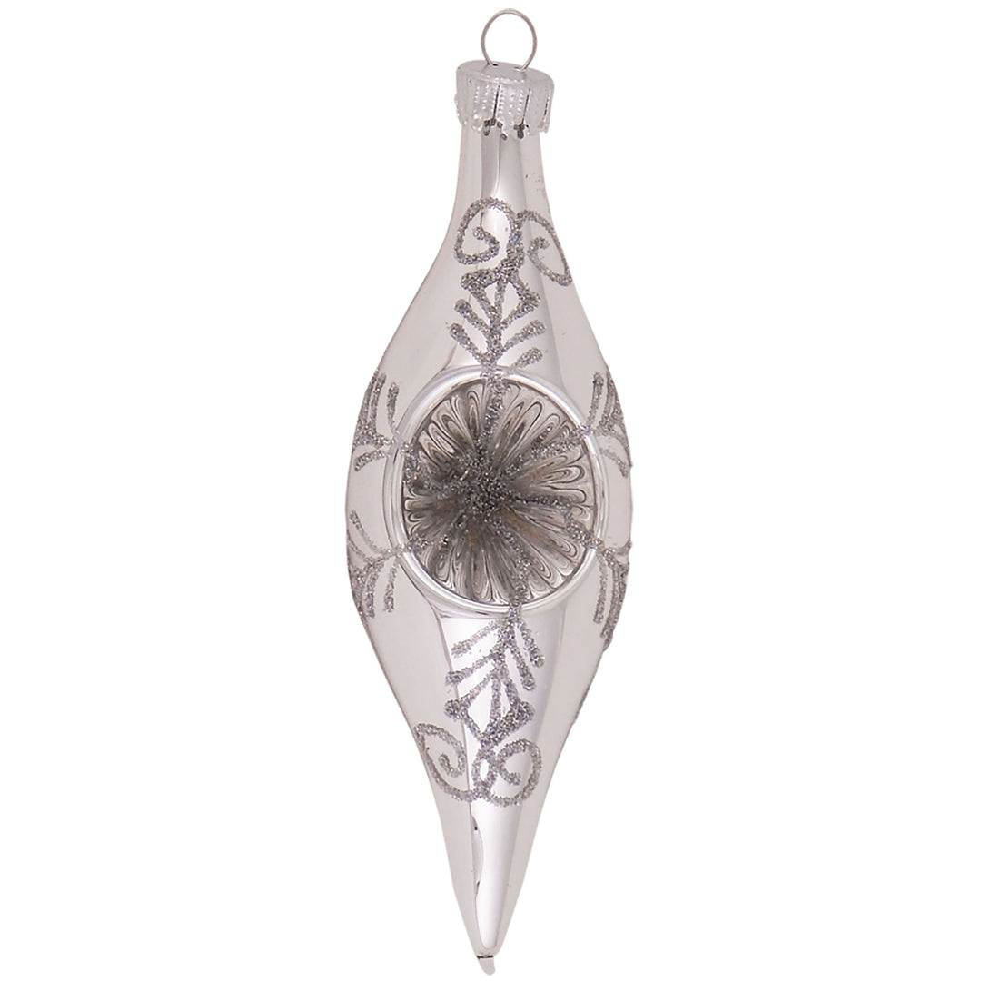 Assorted Sizes Glass Finials, Bright Silver Reflectors, Silver Swirls, 4 Shapes, 12/Box, 4/Case, 48 Pieces