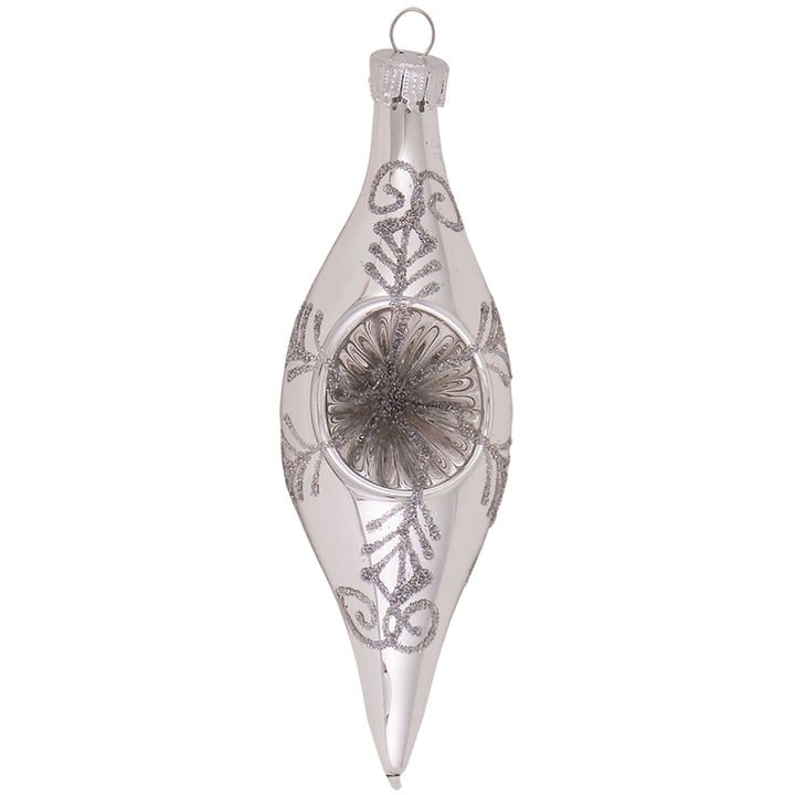 Assorted Sizes Glass Finials, Bright Silver Reflectors, Silver Swirls, 4 Shapes, 12/Box, 4/Case, 48 Pieces