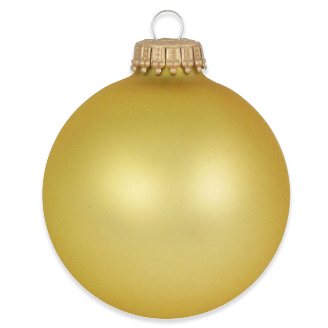 2 5/8" (67mm) Ball Ornaments, Gold Caps, Gold Velvet, 8/Box, 12/Case, 96 Pieces
