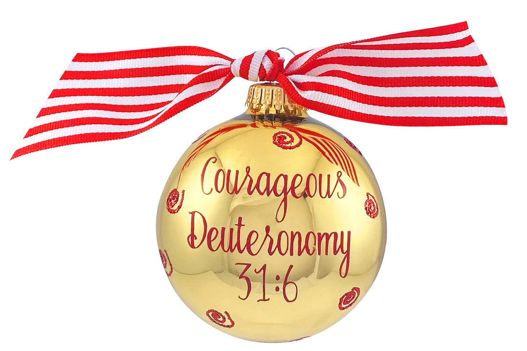 3 1/4" (80mm) Personalizable Hugs Specialty Gift Ornaments, Aztec Gold Glass Ball with Bible Hero/ Daniel