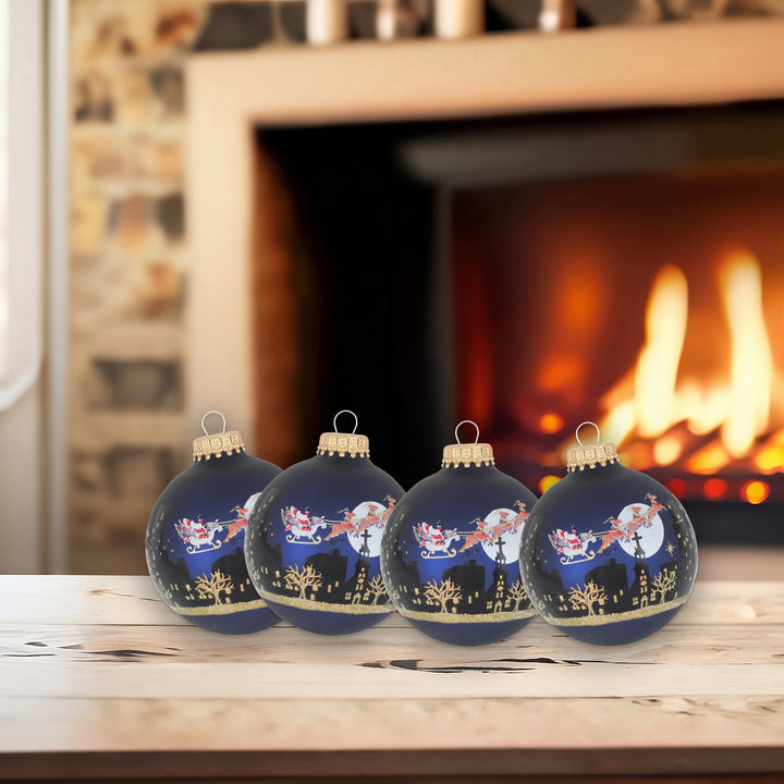 2 5/8" (67mm) Ball Ornaments Midnight Haze with Night Before Christmas, 4/Box, 12/Case, 48 Pieces