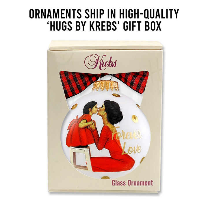 3 1/4" (80mm) Personalizable Hugs Specialty Gift Ornaments, Forever Love Mom Daughter Red Dress Design, Frost White, 1/Box, 12/Case, 12 Pieces