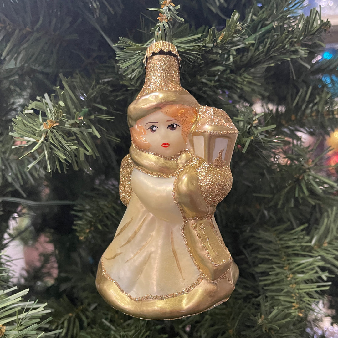 5" (13cm) Enchanted Gold Angel with Lantern Figurine Ornaments, 1/Box, 6/Case, 6 Pieces