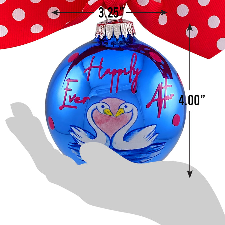 3 1/4" (80mm) Personalizable Hugs Specialty Gift Ornaments, Happily Ever After Swans, Alpine Shine, 1/Box, 12/Case, 12 Pieces