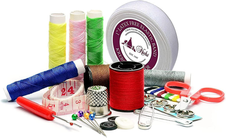 Krebs Elastic Bands, Plush 2 Sides White Woven Latex Free 1" Wide | Made in the United States (600 Yards)