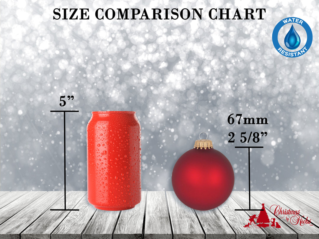 2 5/8" (67mm) Glass Ball Ornament Solid Color Variety Set, Hanukkah, 12/Box, 12/Case, 144 Pieces