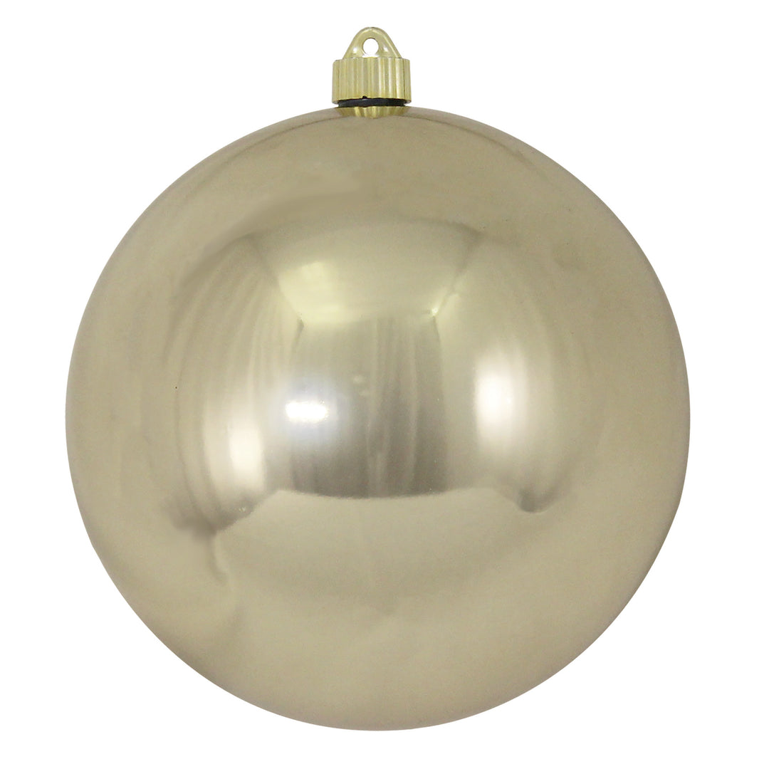 8" (200mm) Giant Commercial Shatterproof Ball Ornament, Champagne Shine, Case, 6 Pieces