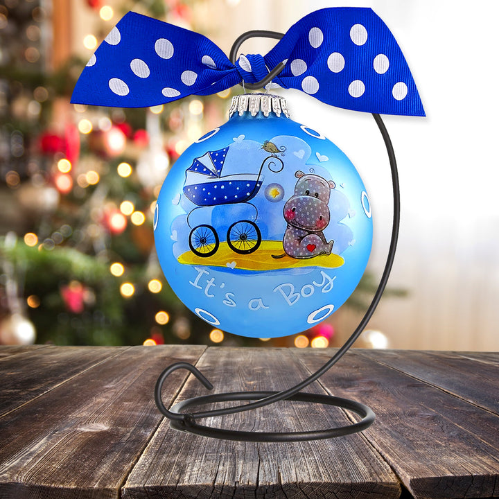 3 1/4" (80mm) Personalizable Hugs Specialty Gift Ornaments, It's a Boy, Alpine Velvet, 1/Box, 12/Case, 12 Pieces