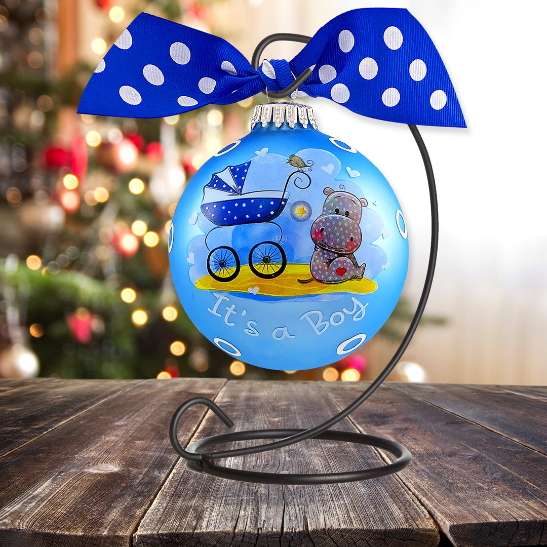 3 1/4" (80mm) Personalizable Hugs Specialty Gift Ornaments, It's a Boy, Alpine Velvet, 1/Box, 12/Case, 12 Pieces