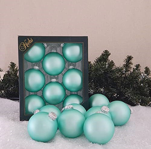 2 5/8" (67mm) Ball Ornaments, Gold Caps, Mermaid Velvet, 8/Box, 12/Case, 96 Pieces