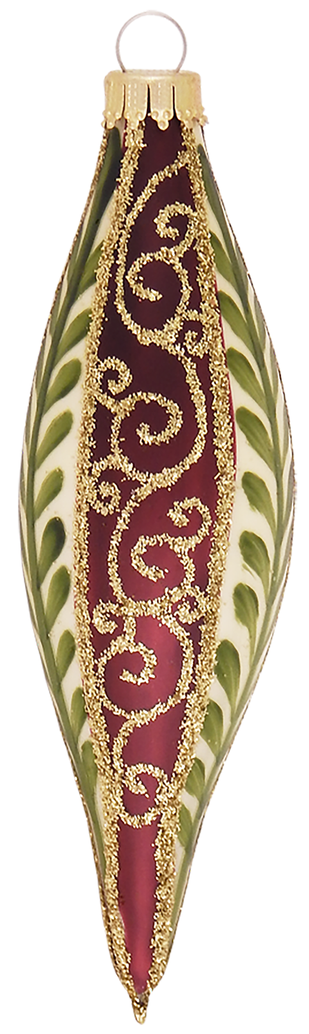 Assorted Sizes Glass Finials, Gold/Red Multi, 12/Box, 4/Case, 48 Pieces